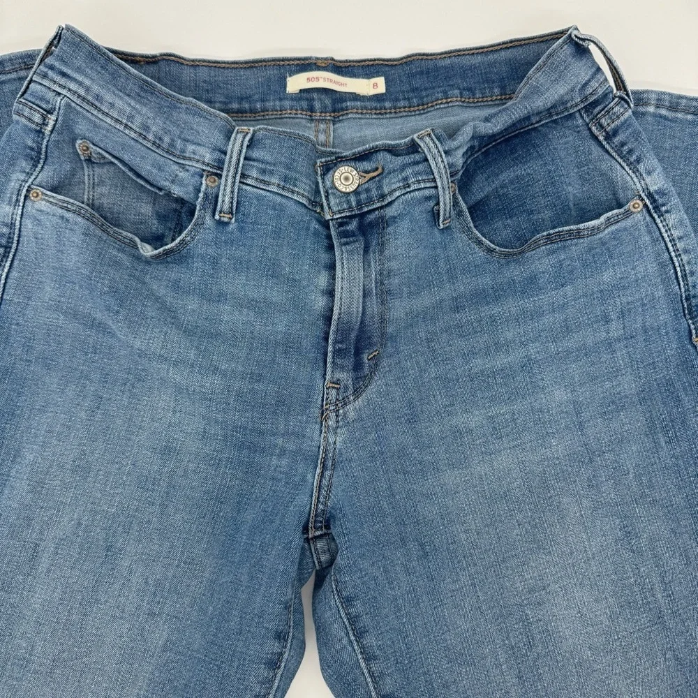 Levi’s 505 Straight Leg Jeans Women’s Size 8 | W29 L30 | Mid Rise Blue Denim - Picture 2 of 8